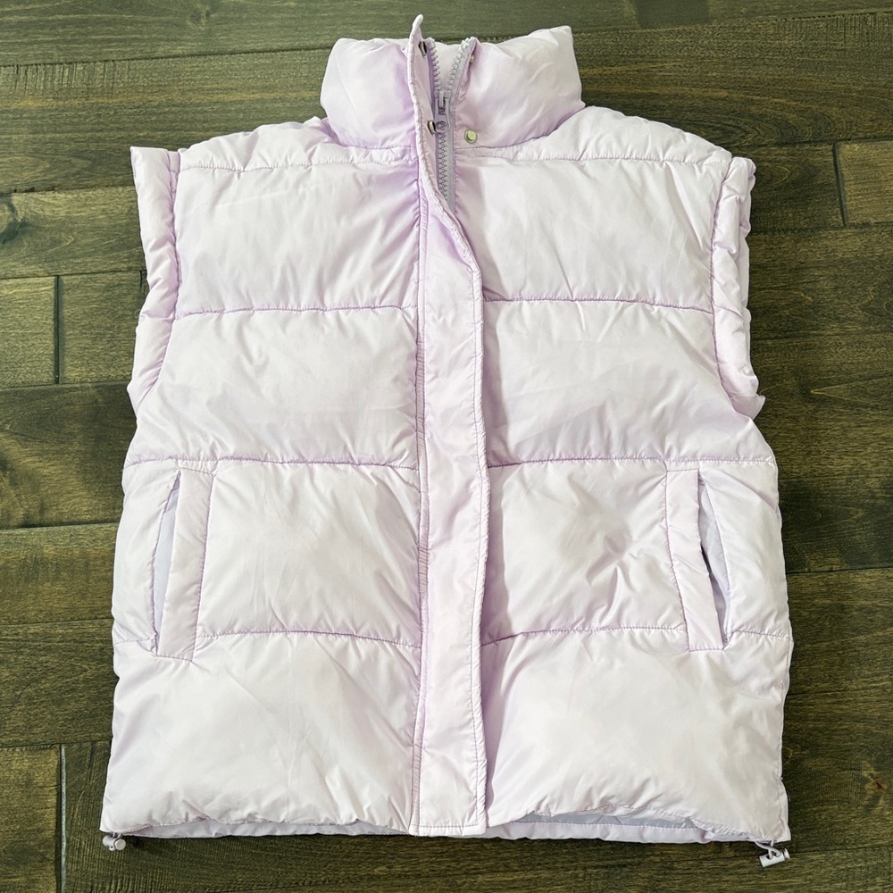 Women’s Oversized Puffer Vest - Light Lavender